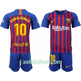 Fotbalové dresy FC Barcelona Ronaldinho 10 Dětské Domácí Dres 2018/19 Krátký Rukáv
